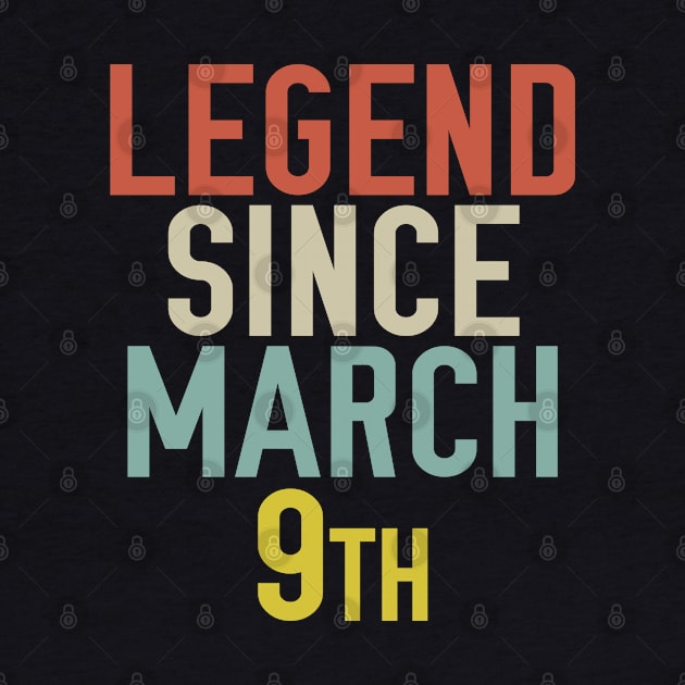 Legend Since March 9th Cool & Awesome Birthday Gift For kids & mom or dad by foxredb